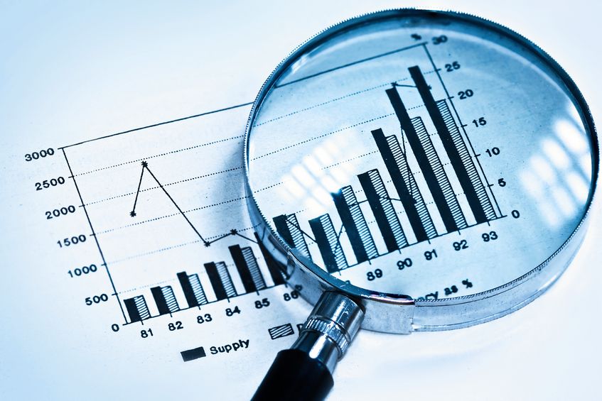 8211681 - magnifying glass on graph