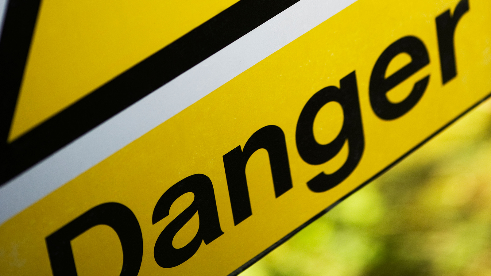 Yellow and Black Danger sign